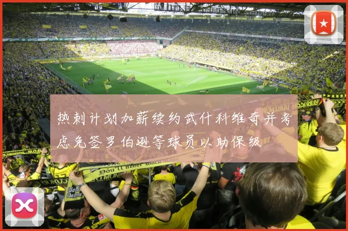 热刺计划加薪续约武什科维奇并考虑免签罗伯逊等球员以助保级
